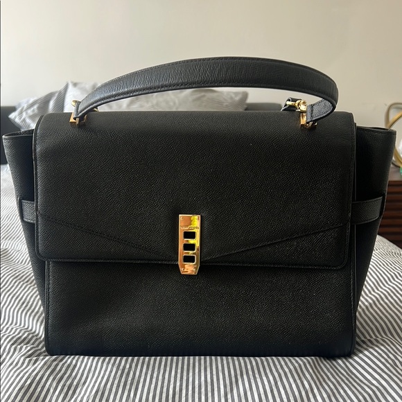 Henri Bendel Black Satchel with Gold Hardware - Picture 1 of 5